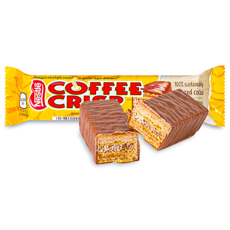 Coffee Crisp 50g Opened - Canadian Chocolate Bars - Nestle Canada
