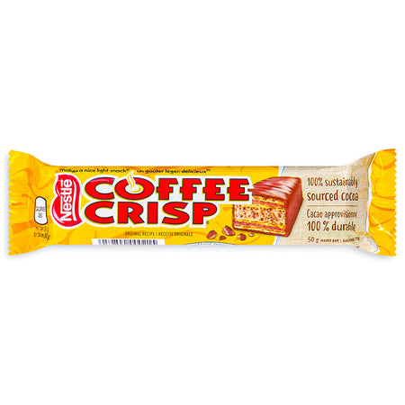 Coffee Crisp 50g -Front - Canadian Chocolate Bars - Nestle Canada