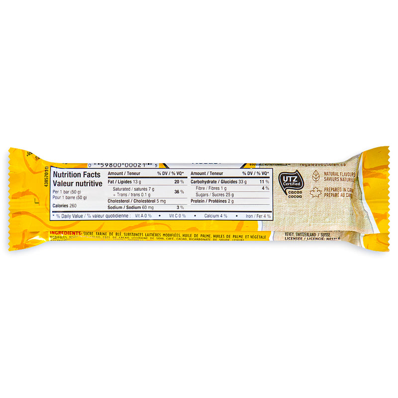 Coffee Crisp 50g - Canadian Chocolate Bars - Nestle Canada - Nutritional Facts - Ingredients