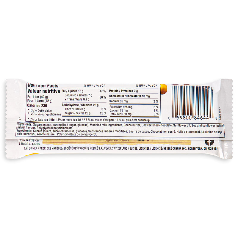 Aero Gold Chocolate Bar Back View, Canadian Chocolate, Canadian Chocolate Bar, Creamy Milk Chocolate, Bubbly Chocolate, Aero Chocolate Bar, Gold Chocolate