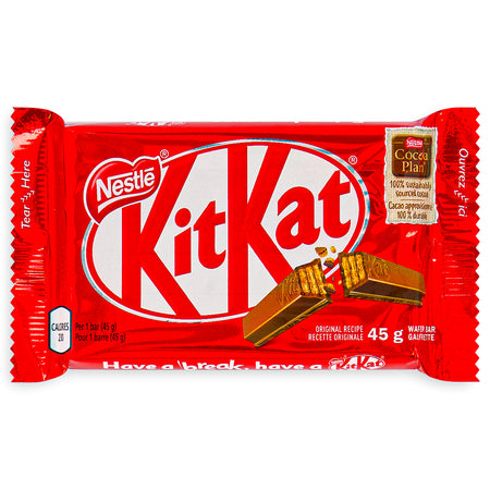 Kit Kat Bar 45g Chocolate Front, kit kat, kit kat bar, milk chocolate, classic chocolate, wafer chocolate bar, classic chocolate bar
