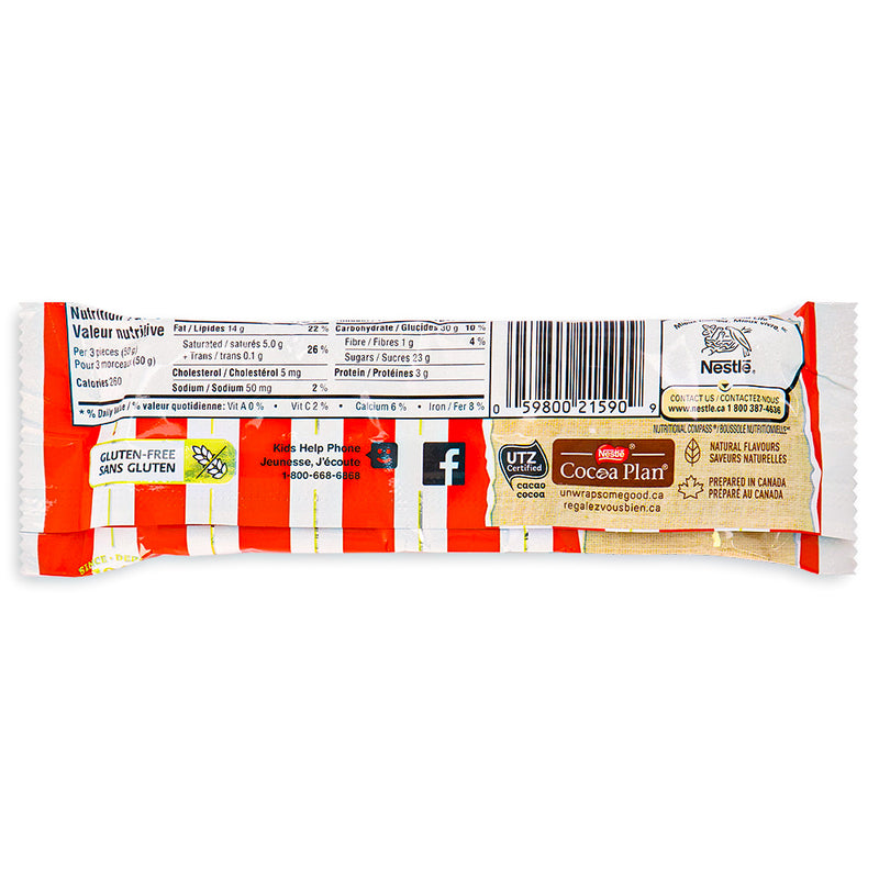 Nestle Turtles Original 3 Pack 50g Back, chocolate turtles, turtles chocolate, caramel turtles, caramel chocolate, canadian candy, canadian chocolate