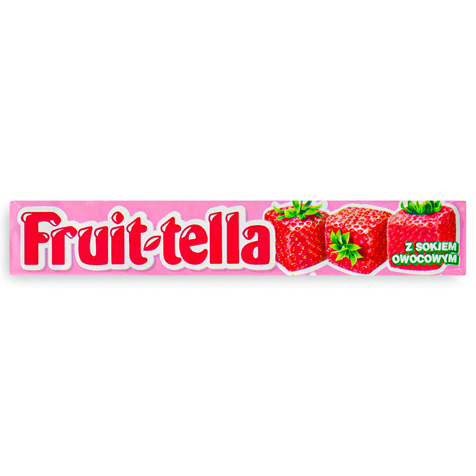 Fruit-Tella Strawberry UK 41g Front, Fruit-tella, Fruit-tella strawberry candy, strawberry candy, chewy candy