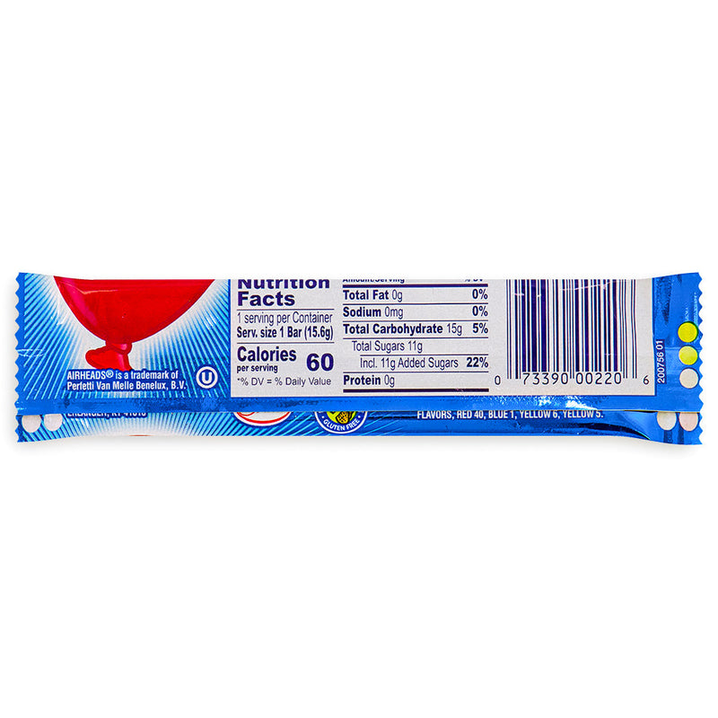 AirHeads Taffy Blue Raspberry Nutrition Facts Ingredients, Airheads, airheads candy, airheads flavors, taffy, taffy candy