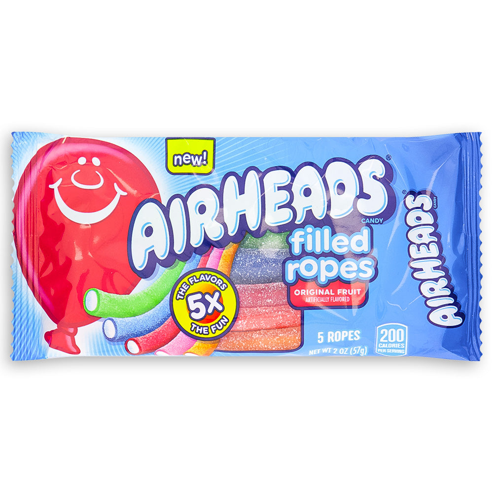 Airheads Candy Original Fruit Filled Ropes Candy - American Candy - Retro Candy from Airheads -  Front