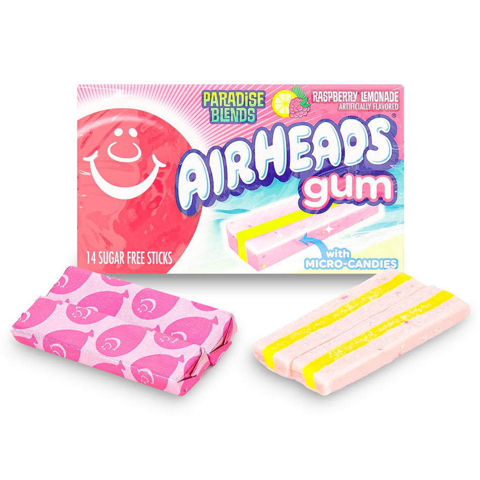 AirHeads Gum Paradise Blend Raspberry Lemonade Wrapper - Sugar Free Gum