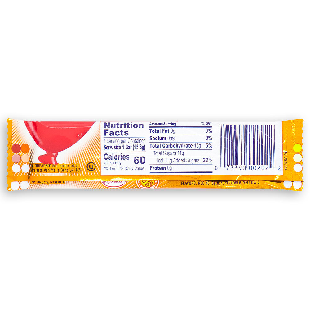 AirHeads Taffy Orange Nutrition Facts Ingredients, Airheads, airheads candy, airheads flavors, taffy, taffy candy