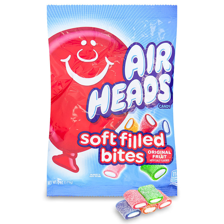 AirHeads Soft Filled Bites Original Fruit 6oz, Airheads, airheads candy, airheads flavors, taffy, taffy candy