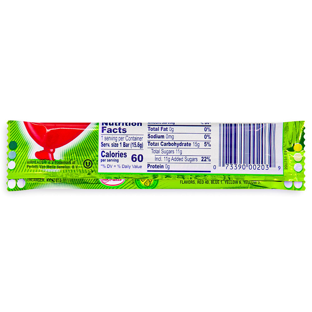 AirHeads Taffy Watermelon Nutrition Facts Ingredients, Airheads, airheads candy, airheads flavors, taffy, taffy candy