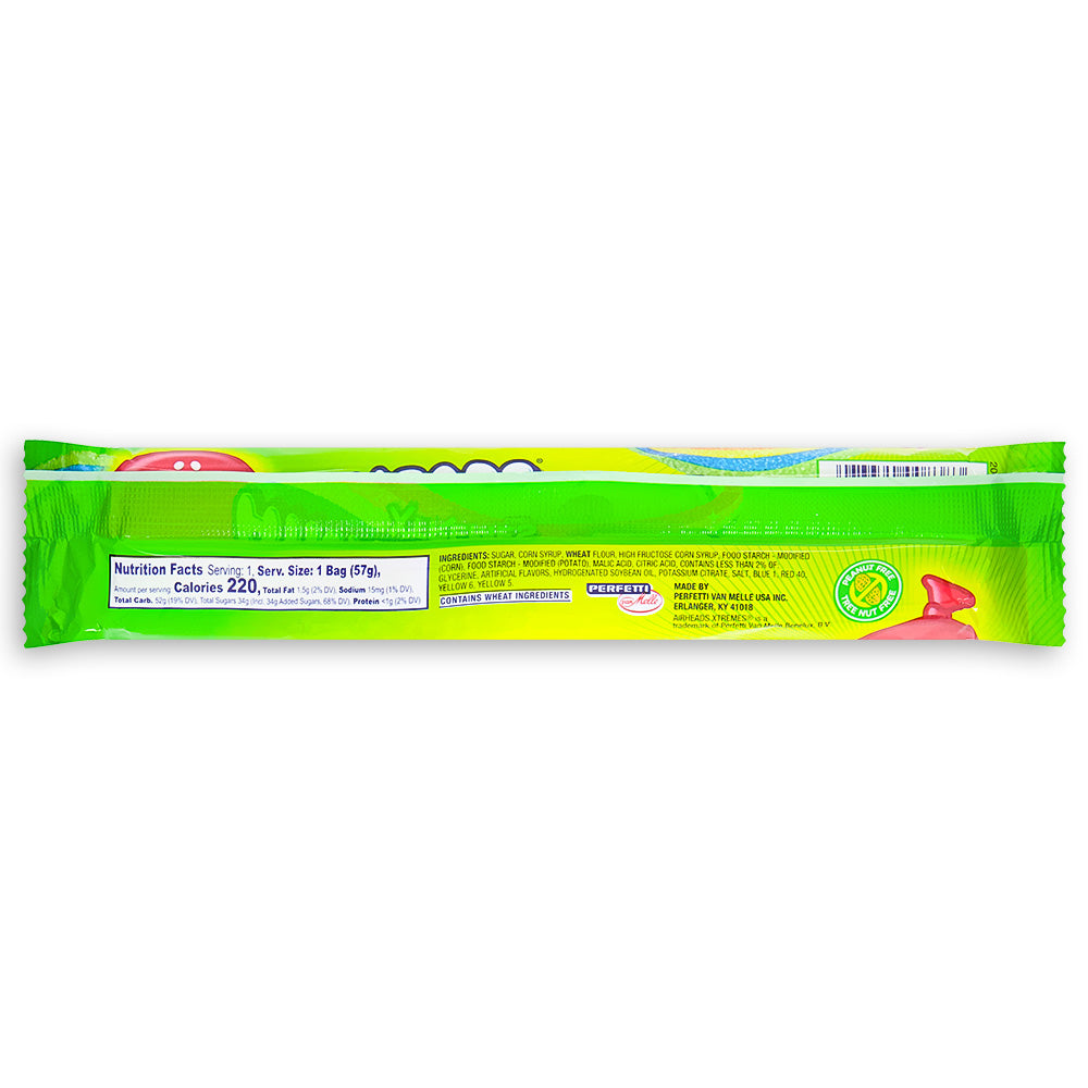 AirHeads Xtremes Belts Rainbow Berry Back - Nutritional Info - Ingredients