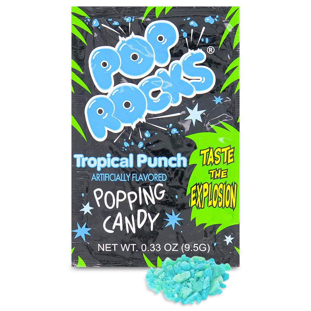 Pop Rocks Tropical Punch Popping Candy Open, pop rocks, pop rocks candy, blue candy, retro candy, classic candy