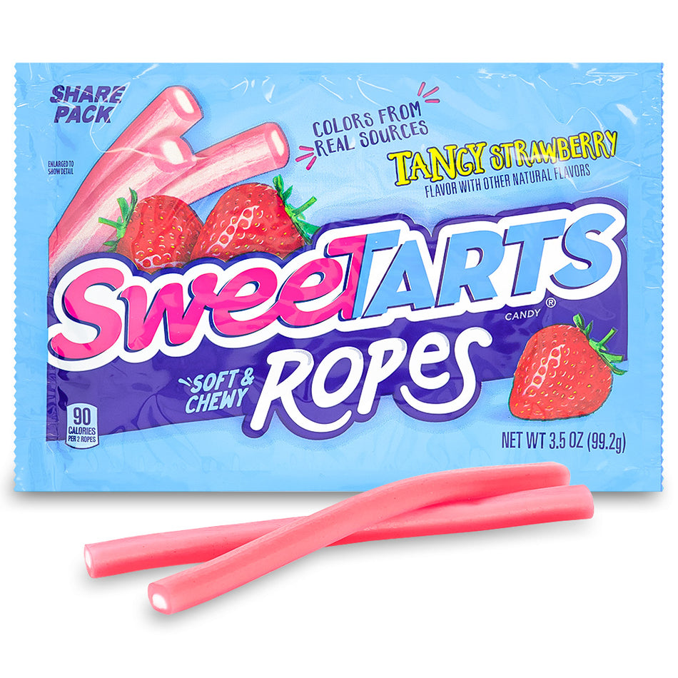 Sweetarts Ropes Tangy Strawberry 3.5oz Opened,  Sweetarts, sweetarts candy, classic candy, sweet and tart candy, sweetarts ropes, sweetarts ropes strawberry, strawberry candy