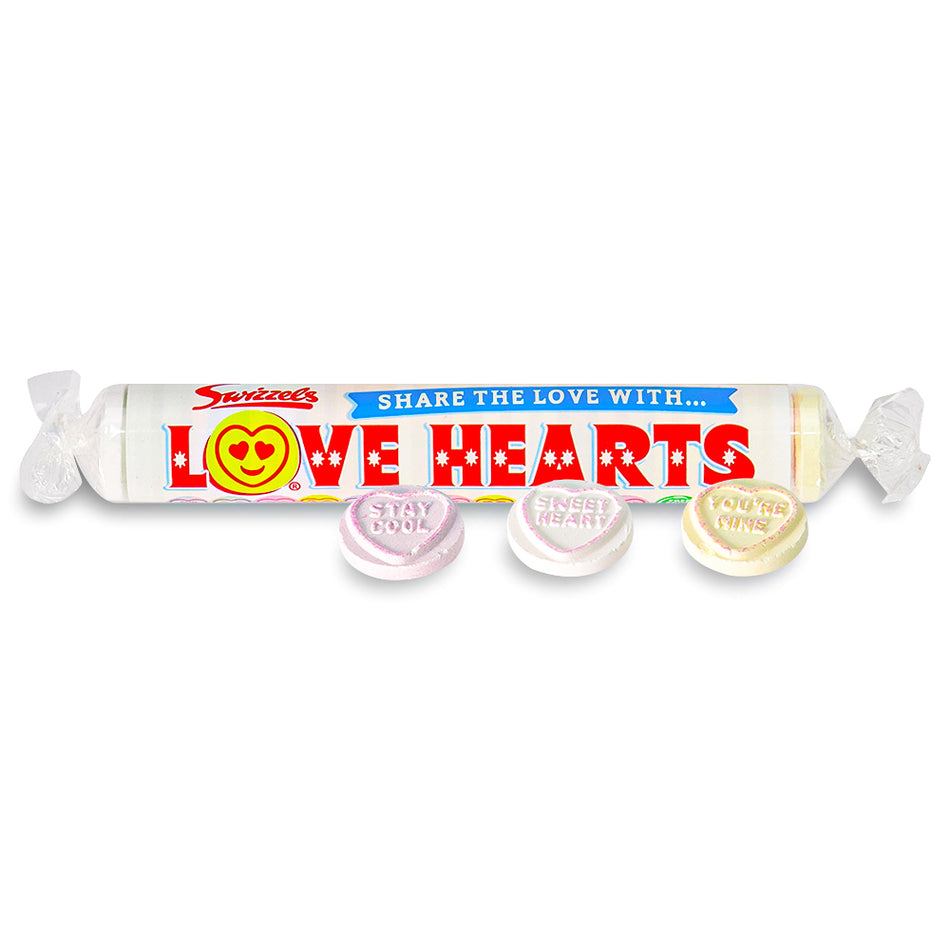 Love Hearts Candy Roll Opened, tablet candy, sweet candy, UK candy, British Candy, Retro candy