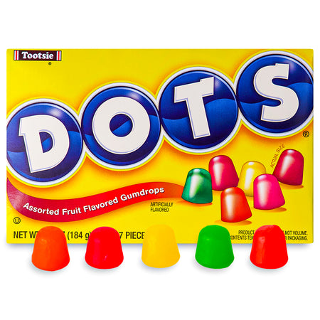 Dots Candy Theatre Pack 6.5oz Opened, Dots Candy, Gummy Candy, Gumdrops, Gumdrop Candy