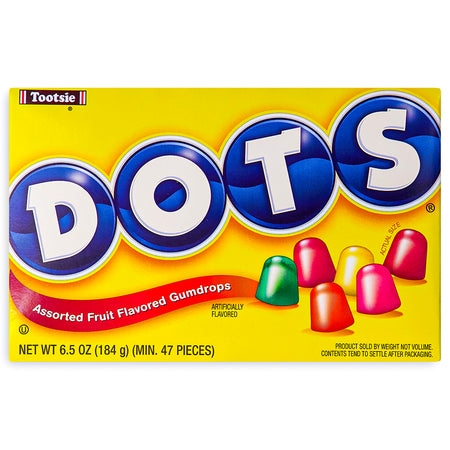Dots Candy Theatre Pack 6.5oz Front, Dots Candy, Gummy Candy, Gumdrops, Gumdrop Candy