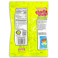 Charms Fluffy Stuff Birthday Cake Cotton Candy 2.1 oz. Back, Charms Fluffy Stuff Birthday Cake Cotton Candy, Cloud of pure celebration, Party in every bite, Magically infused with whimsical essence, Delightful taste of vanilla and sugary sprinkles, Festive moments, Ticket to a sugary adventure, Delightful nostalgia, Sugary dreams of celebration, Land of pure sweetness, charms, charms lollipop, charms blow pops, charms blow pop