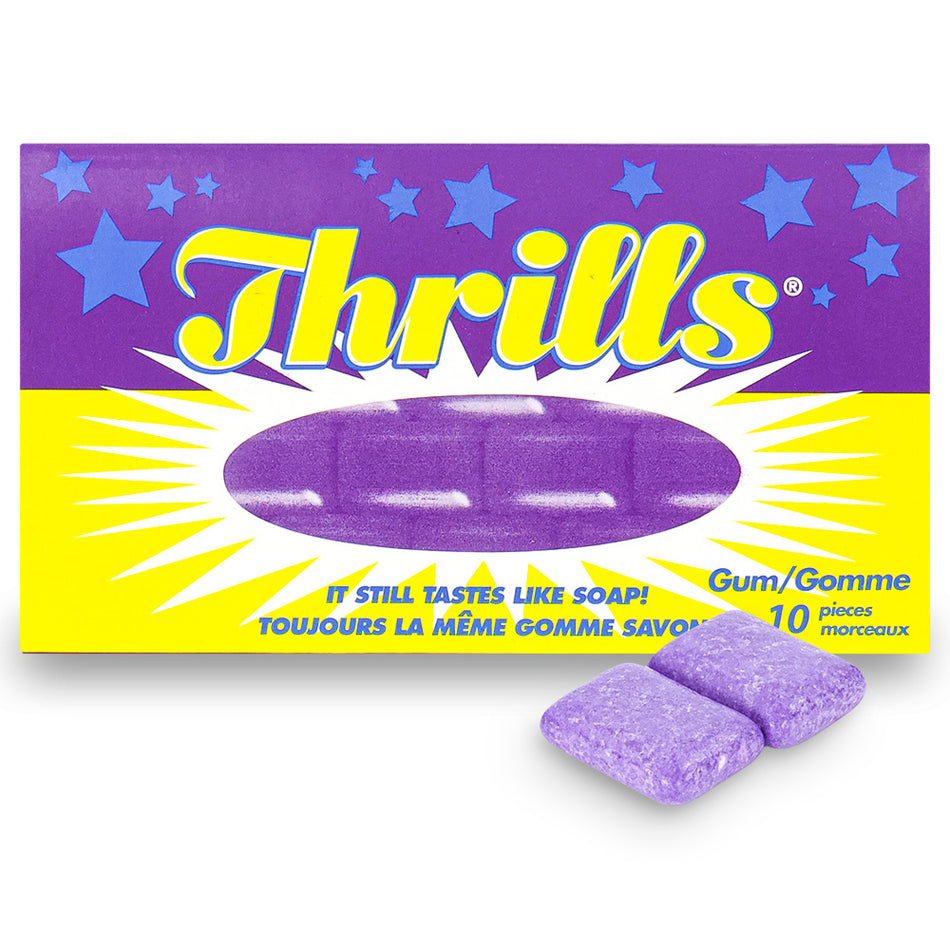Thrills Gum - Opened - Soap Gum - Canadian Candy 