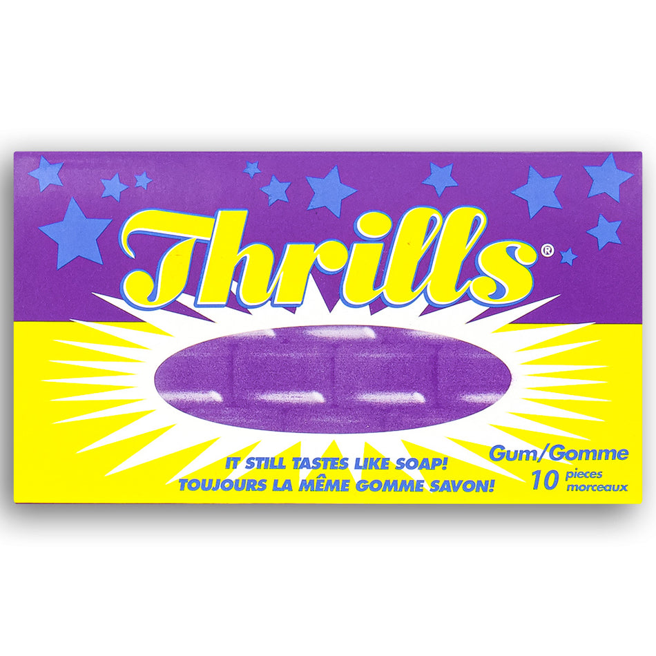 Thrills Gum Front - Soap Gum - Canadian Candy 