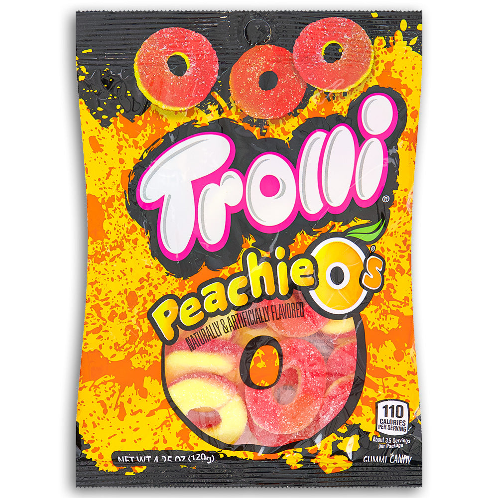Trolli Peachie O's 4.25oz Front - Fresh Gummies from Trolli