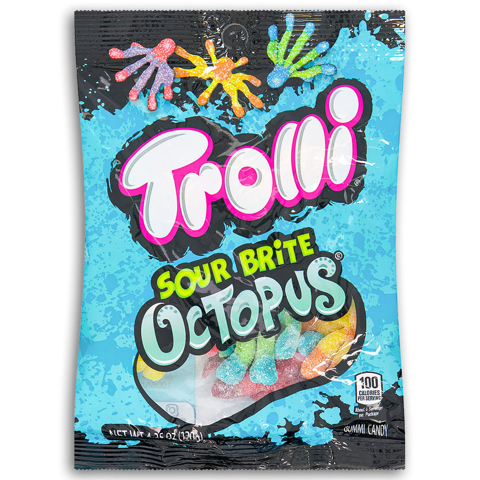Trolli Sour Brite Octopus 4.25oz Front - Trolli Candy