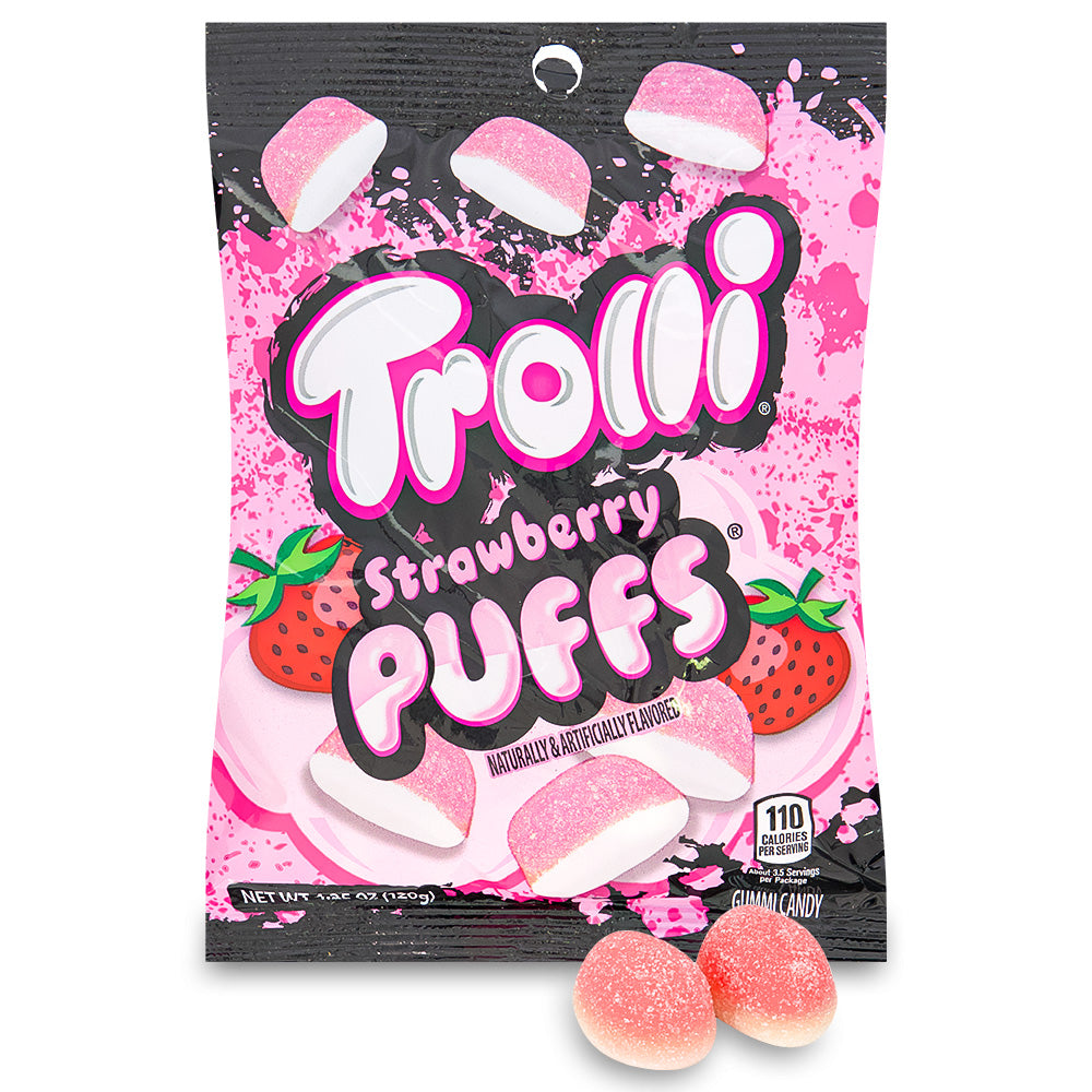 Trolli Strawberry Puffs 4.25oz Opened- gummies