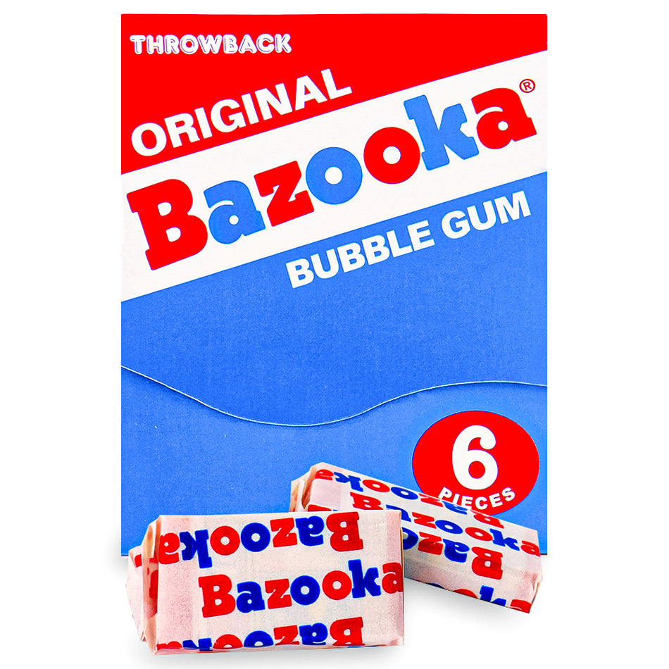 Bazooka Throwback Original Bubble Gum 6 pieces Opened