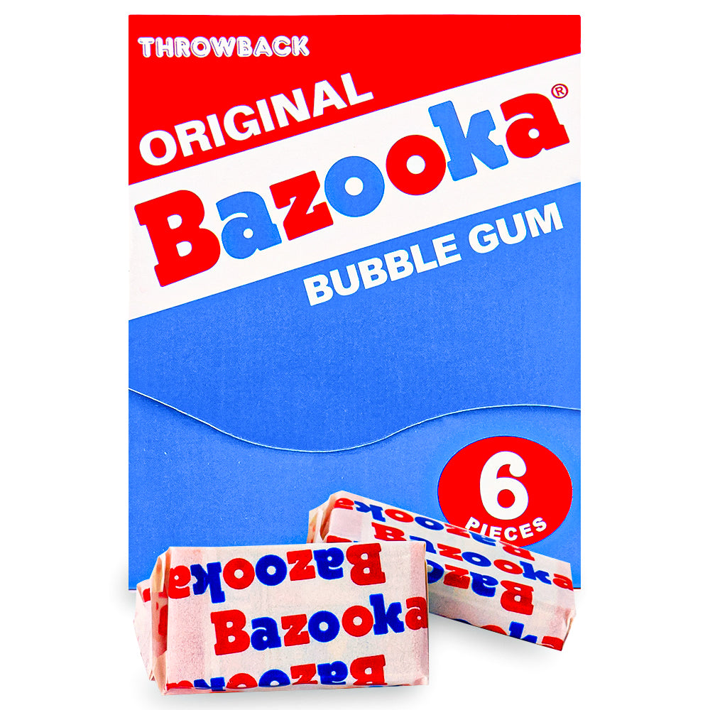 Bazooka Throwback Original Bubble Gum 6 pieces Opened