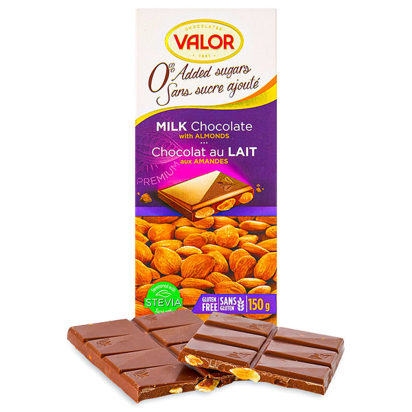 Valor Milk Chocolate with Almonds Sugar Free - 150 g