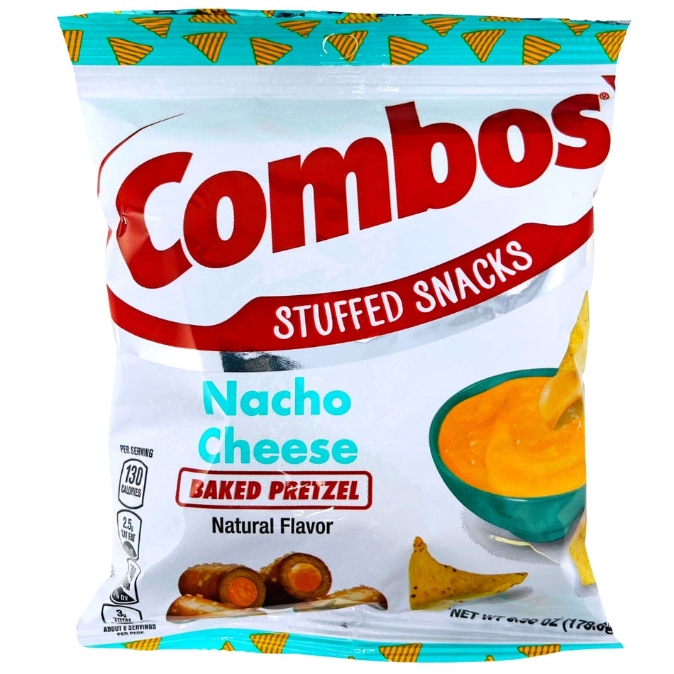 Combos Nacho Cheese - 6.3oz Front, combos nacho cheese, combos snacks, savory snacks, salty snacks, pretzel snacks, pretzel snack