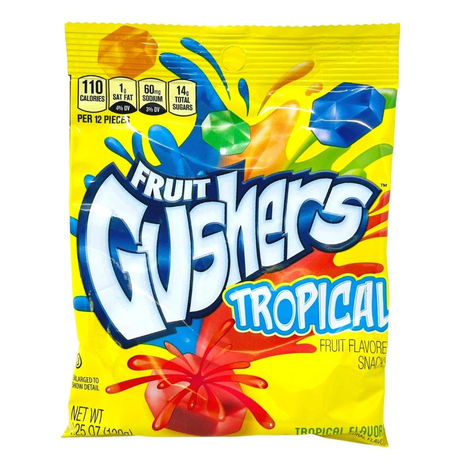 Gushers Tropical - 4.25oz, Gushers, gushers candy, gushers tropical, fruit gushers, tropical candy