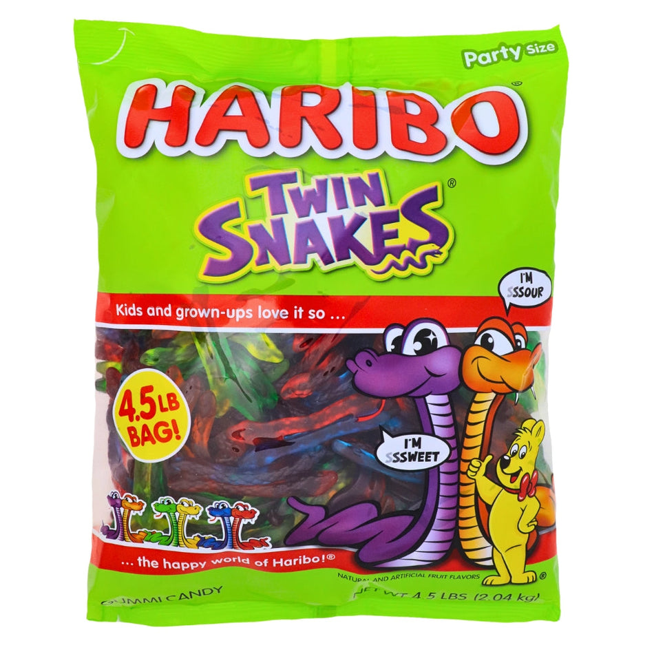 Haribo Bulk Twin Snakes - 4.5lb, Haribo, haribo gummy, haribo gummies, haribo twin snakes, soft gummy, chewy gummies, chewy gummy