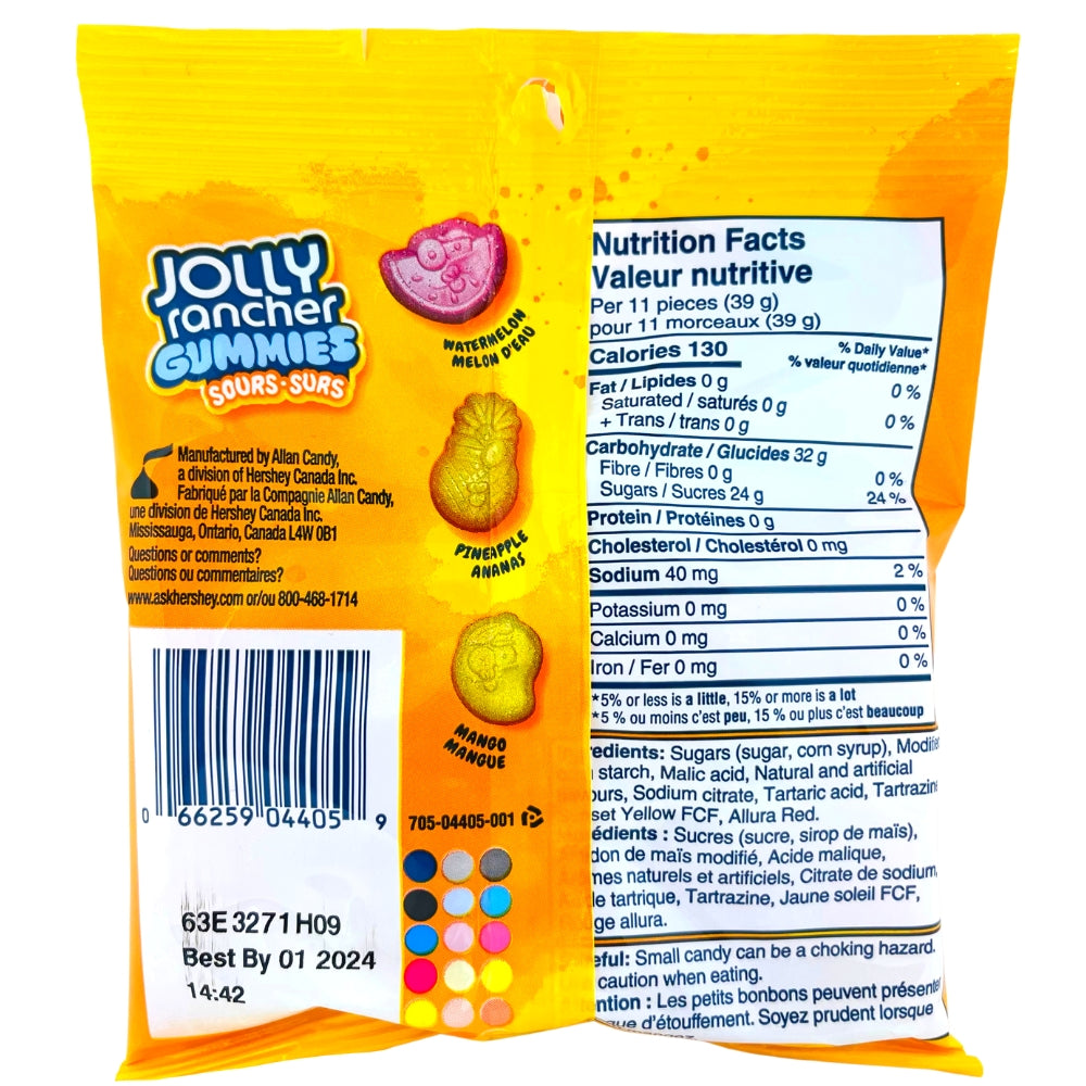 Jolly Rancher Gummies Sour Tropical - 182g Nutrition Facts Ingredients, jolly rancher, jolly rancher candy, jolly rancher gummies, jolly rancher gummy, sour candy, sour gummy, jolly rancher sour, sour jolly rancher, tropical candy, tropical gummy