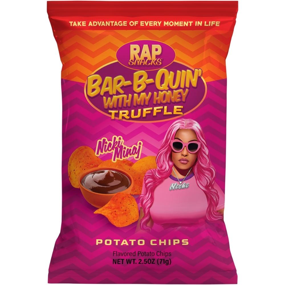 Rap Snacks Nicki Minaj BBQ Honey Truffle Chips 2.5oz, rap snacks, nicki minaj rap snacks, nicki minaj chips, bbq chips, truffle chips, honey chips