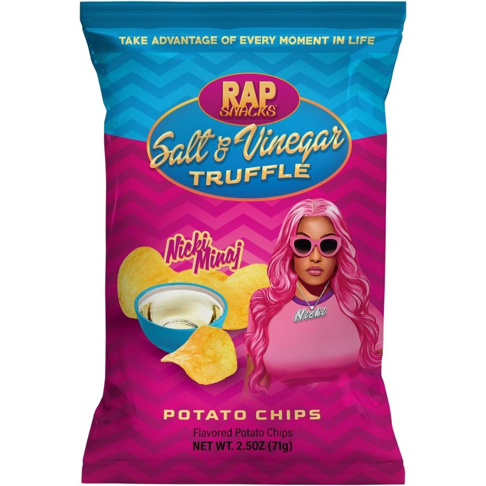 Rap Snacks Nicki Minaj Salt & Vinegar Truffle Chips 2.5oz, rap snacks, nicki minaj rap snacks, nicki minaj chips, salt & vinegar chips, truffle chips