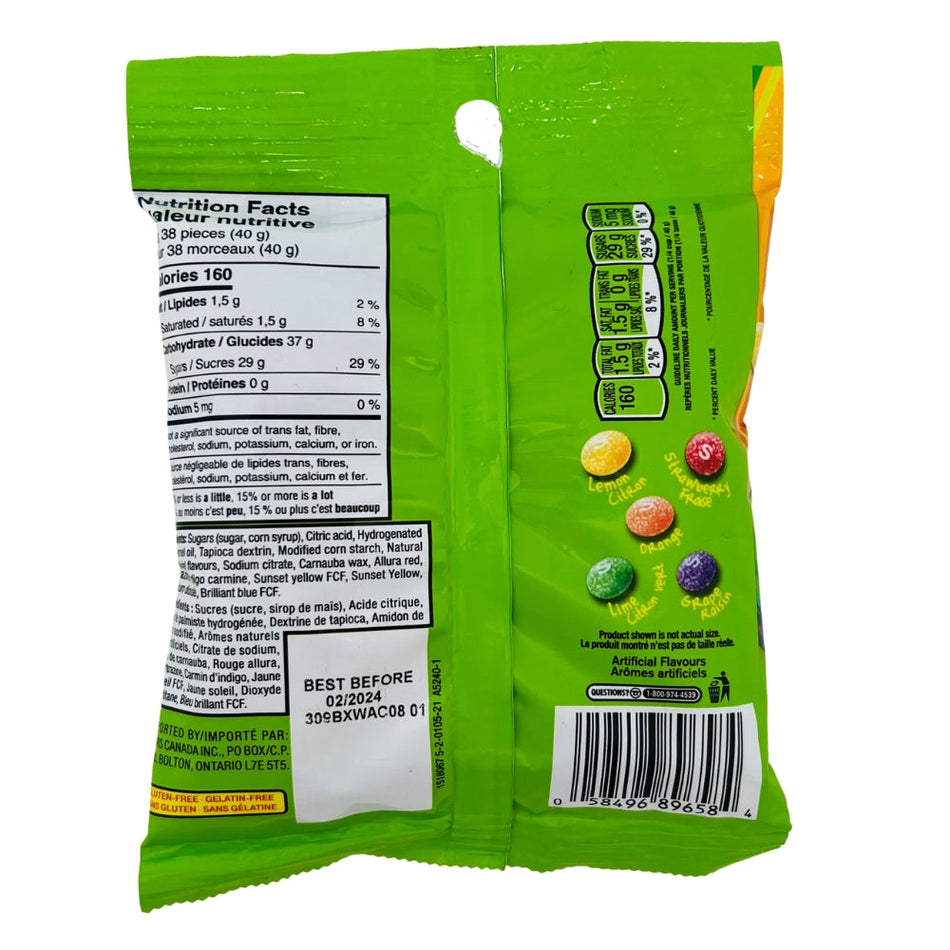 Skittles Sour Candies 151g Ingredients Nutrition Facts, Skittles, skittles candy, original skittles, sour skittles, sour candy