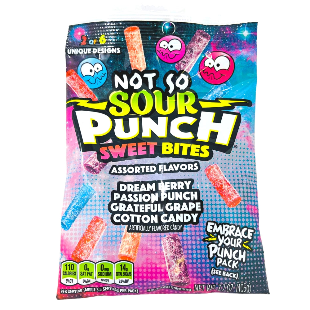 Sour Punch Bites Not So Sour Candy  105g, sour candy, sour punch, sour punch candy