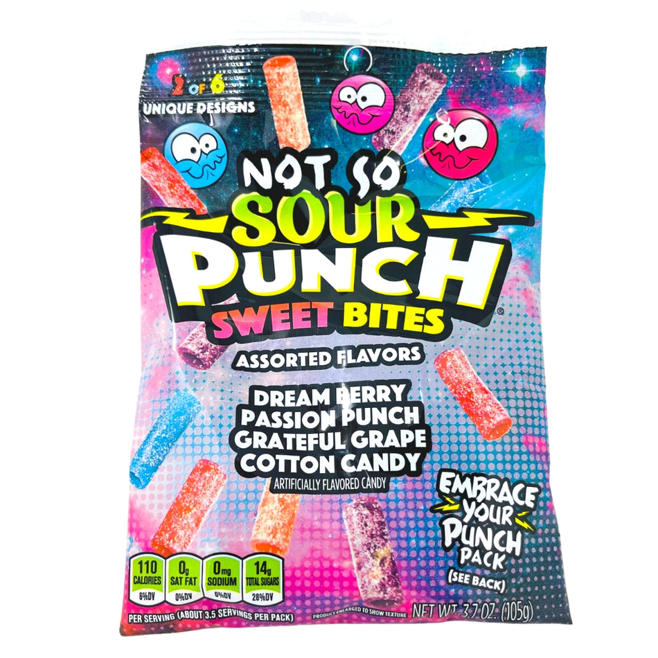 Sour Punch Bites Not So Sour Candy  105g, sour candy, sour punch, sour punch candy