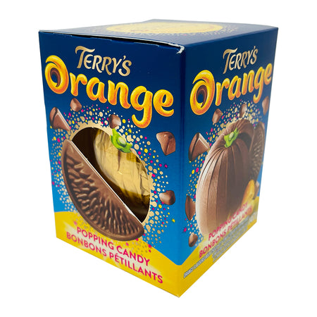Terry's Chocolate Orange with Popping Candy 147g Front, terrys chocolate, terry's chocolate, british chocolate, orange chocolate, popping candy