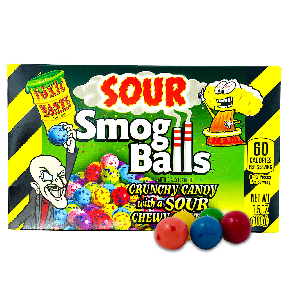Toxic Waste Sour Smog Balls Theatre Pack, toxic waste, toxic waste candy, toxic waste smog balls