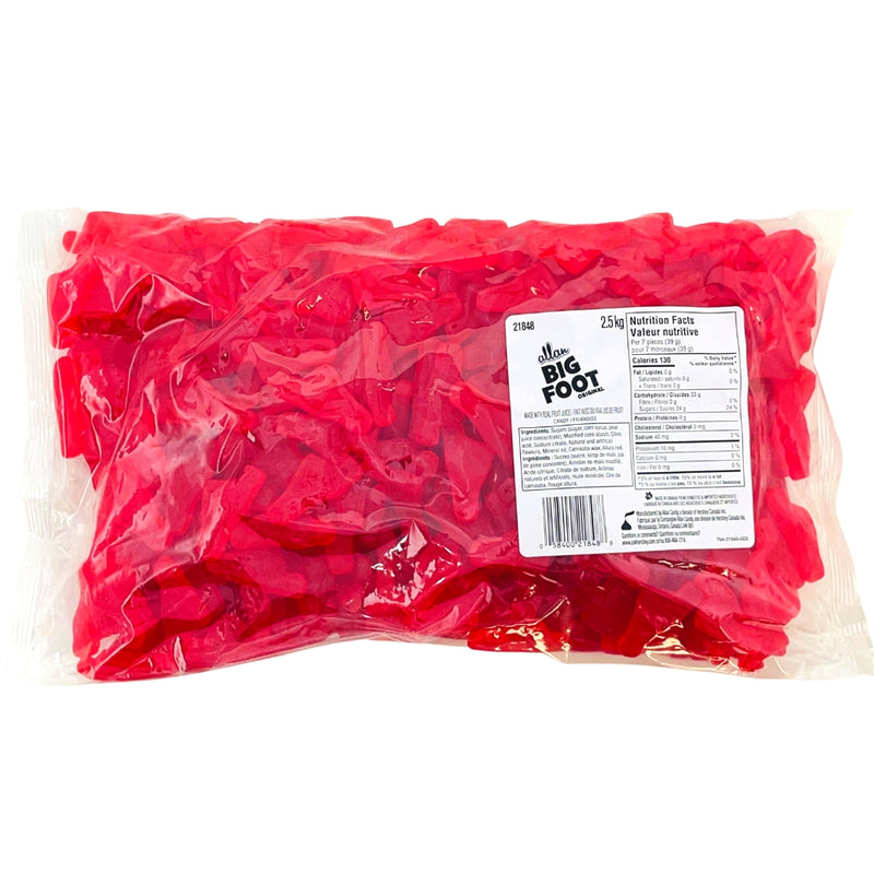 Allan Big Foot Original Bulk Candy Front USA, red gummy, red gummies, big foot candy, allan big foot bulk candy