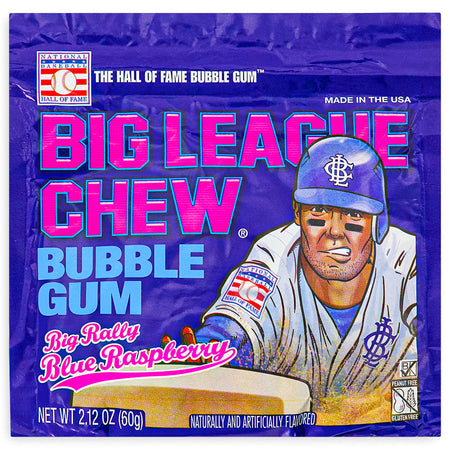 Big League Chew - Bubble Gum - Big Rally Blue Raspberry 2.12oz - Baseball Gum - Candy Funhouse