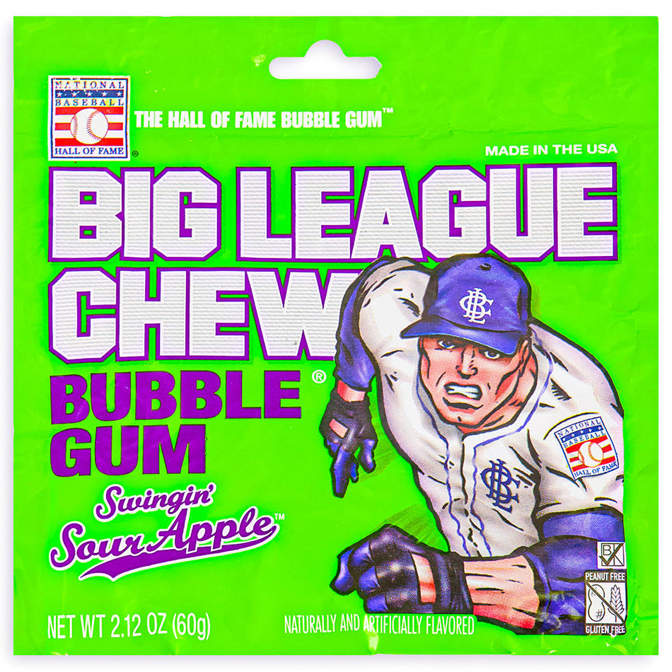 Big League Chew - Bubble Gum - Swingin Sour Apple - Baseball Gum - Candy Funhouse