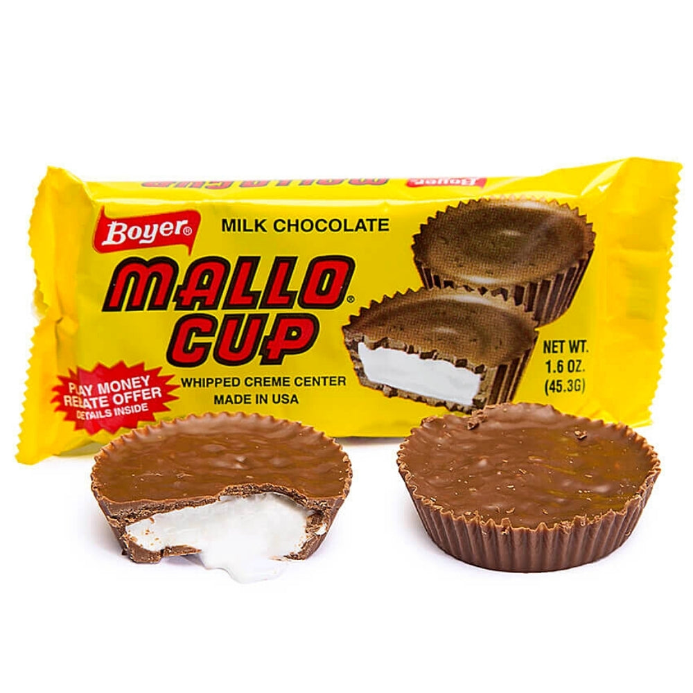 Boyer Mallo Cup Chocolate Whipped 1.5oz, marshmallow chocolate cups, mallo chocolate cups