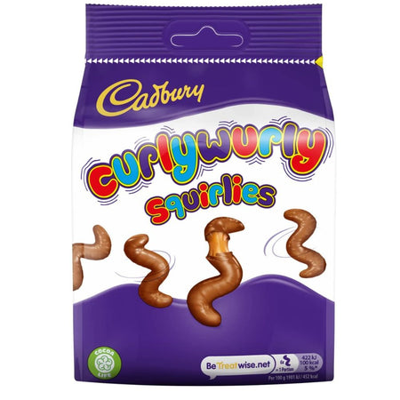 Cadbury Curly Wurly Squirlies UK 110g, Cadbury Chocolate, Cadbury Milk Chocolate, Cadbury, UK Candy, UK Chocolate, Fun Chocolate, Caramel Chocolate