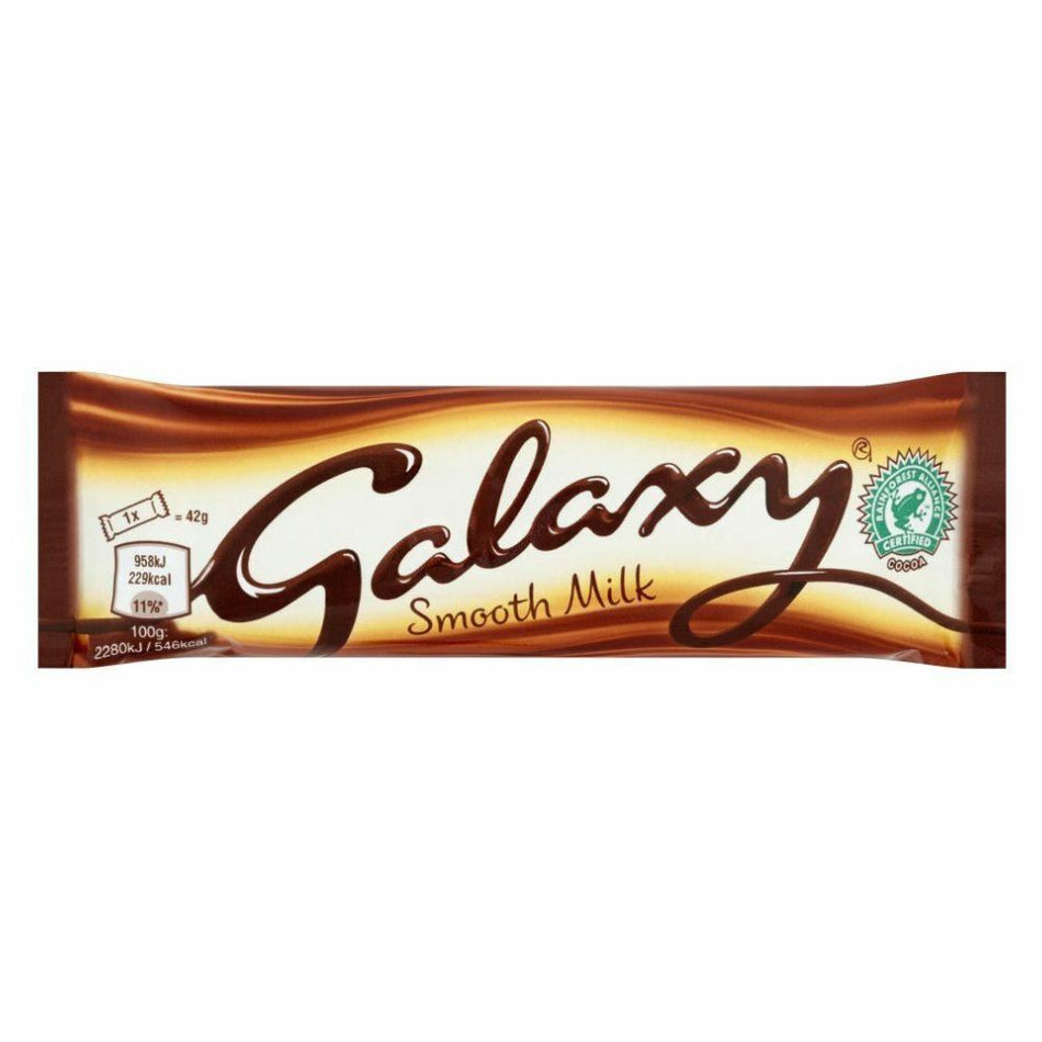 Galaxy Smooth Milk Chocolate Bar 42g, Galaxy Smooth Milk Chocolate, Milk Chocolate, Galaxy Chocolate, UK chocolate, British Candy, British Chocolate