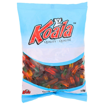 Koala Gummi Worms Candies 1 kg Front, Koala Gummi Worms Candies, Colorful gummi worms, Fruity flavor excitement, Playful candy treats, Fun and whimsical gummies, Sweeten your day, Bite-sized delights, Flavor dance party, Vibrant candy worms, Snack and share, Twists of fruity fun, Giggly gummi adventure, Whirlwind of flavor, Playful taste experience