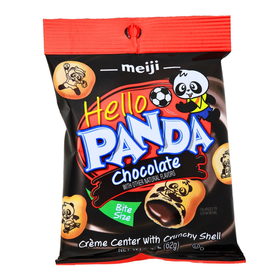 Hello Panda Chocolate Cookiesa 2.2 oz. Front, Hello Panda Chocolate Cookies, Whimsical delight, Bite-sized treats, Playful indulgence, Velvety chocolate filling, Adorable panda-shaped designs, Snacking adventure, Joyful moments, Delicious journey, Magic of chocolate, hello panda caramel, hello panda, hello panda candy, hello panda chocolate, hello panda chocolate cookies