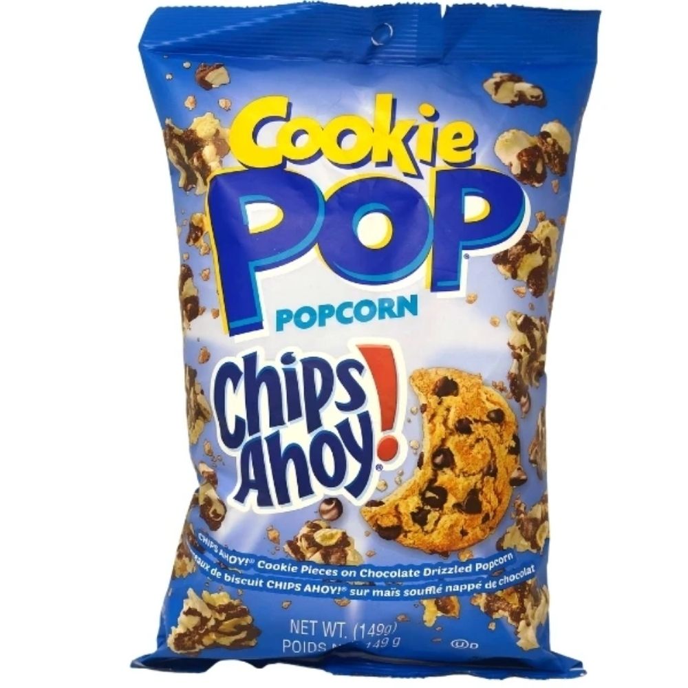 Cookie Pop Popcorn with Chips Ahoy! - 149g Front, cookie pop popcorn, chips ahoy, sweet and savory candy, sweet and savory snack
