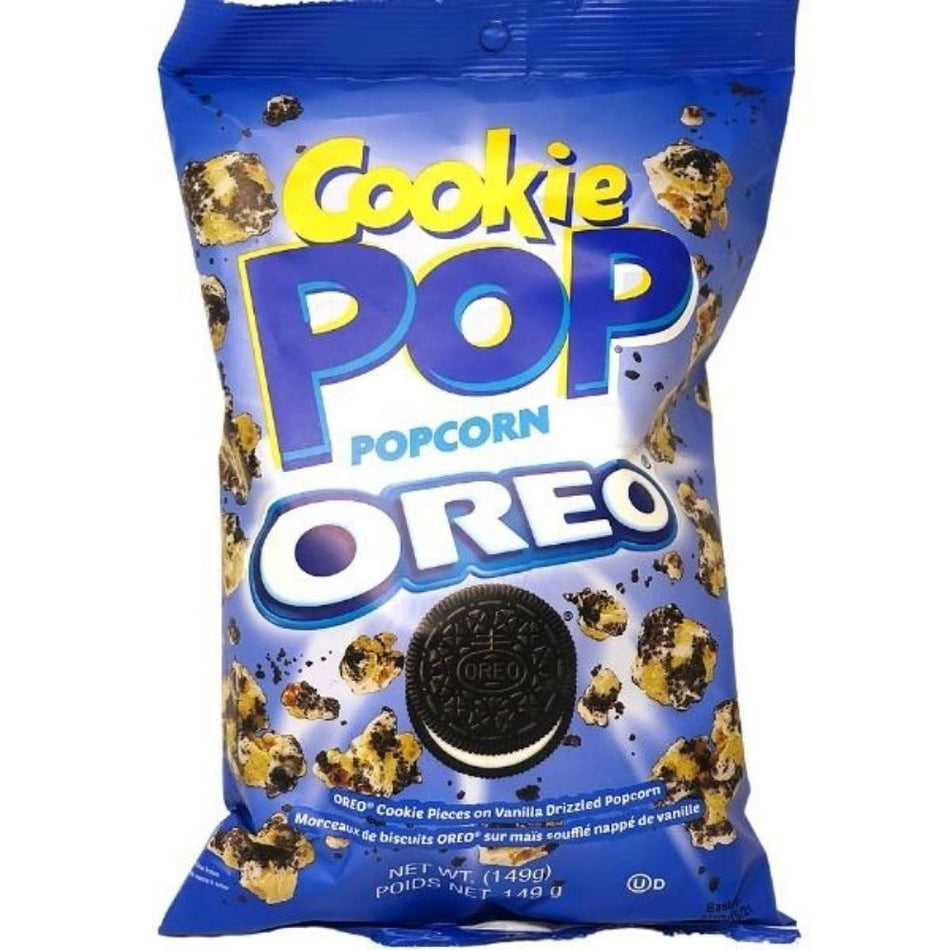 Cookie Pop Popcorn with Oreo - 149g Front, cookie pop popcorn, oreo, oreos, oreo popcorn, sweet and savory candy, sweet and savory snack