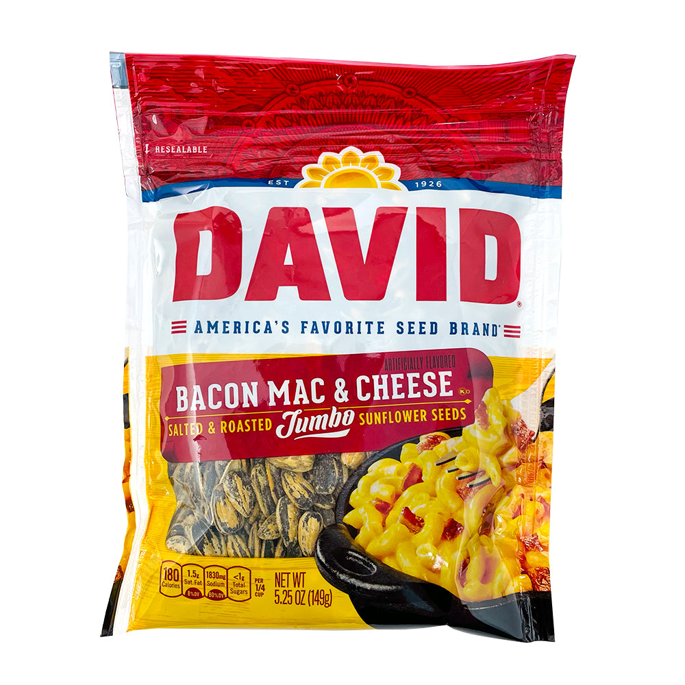 DAVID Bacon Mac & Cheese Jumbo Sunflower Seeds | Candy Funhouse – Candy ...